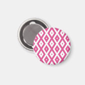 Rosa und weiße Rautenmuster Magnet (Vorderseite/Rückseite)