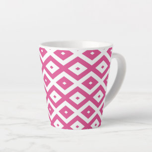 Rosa und weiße Rautenmuster Milchtasse