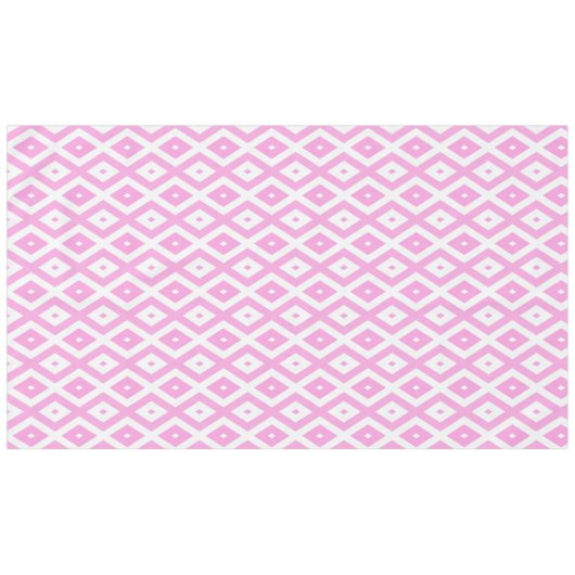 Rosa und weiße Rautenmuster Tischdecke (Vorderseite (Horizontal))