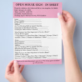 Rosa und weiße Realtal Open House Unterschrift in  Flyer (Hand)