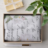 Rosa und weiße Redouté-Rose Französisches Script V Seidenpapier (Geschenk)