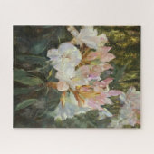 Rosa und weiße Rhododendron Deep Green Folies Puzzle (Horizontal)