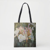 Rosa und weiße Rhododendron Deep Green Folies Tasche (Vorderseite)