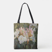 Rosa und weiße Rhododendron Deep Green Folies Tasche (Rückseite)