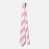 Rosa und weiße Riesenalge Streifen Neck Tie Krawatte (Vorderseite)