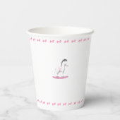 Rosa und Weiße Rockpferde Pappbecher (Rückseite)