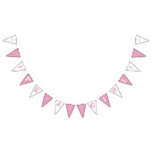 Rosa und Weiße Rockpferde Wimpelkette (Alle)