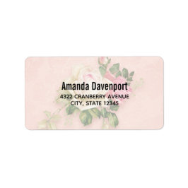 Rosa und Weiße Rose Bouquet Adressaufkleber