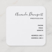 Rosa und Weiße Rose Bouquet Quadratische Visitenkarte (Rückseite)