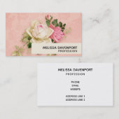 Rosa und Weiße Rose Bouquet Visitenkarte (Vorne/Hinten)