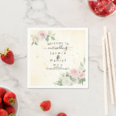 Rosa und weiße Rose - Dämmerungsblüten-Programm-Fa Serviette (Beispiel)