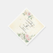 Rosa und weiße Rose - Dämmerungsblüten-Programm-Fa Serviette (Ecke)