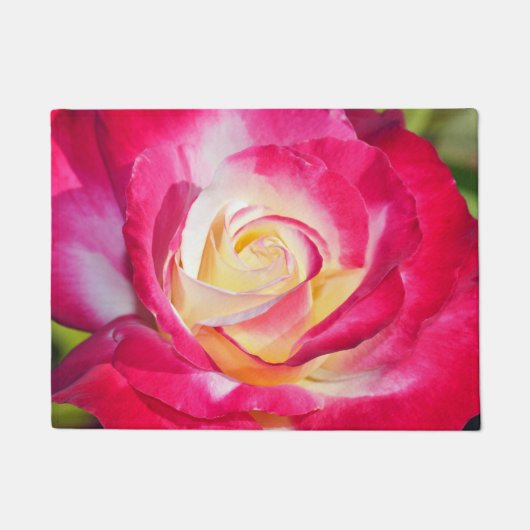 Rosa und weiße Rose Fußmatte (Vorderseite)