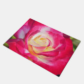 Rosa und weiße Rose Fußmatte (Schrägansicht)