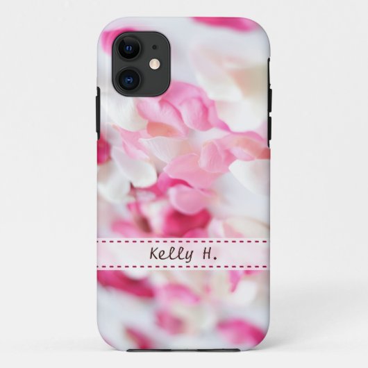 Rosa und weiße Rosen-Blumenblätter Case-Mate iPhone Hülle (Rückseite)
