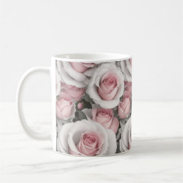 Rosa und Weiße Rosen Kaffeetasse