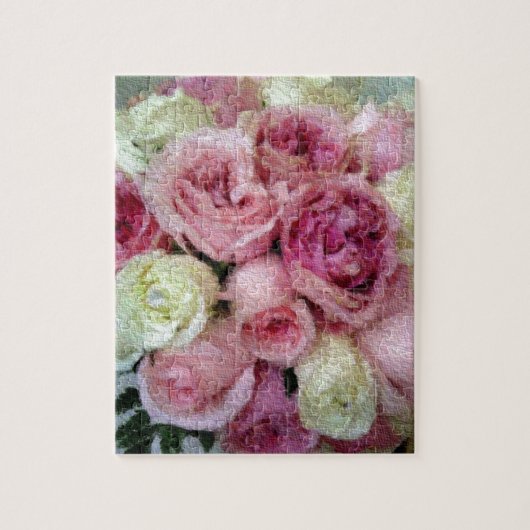 Rosa und Weiße Rosen Puzzle (Vertikal)