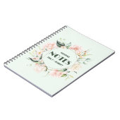 Rosa und weiße Rosen-Rahmen Hochzeitsnotizen Notizblock (Linke Seite)