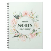Rosa und weiße Rosen-Rahmen Hochzeitsnotizen Notizblock (Vorderseite)