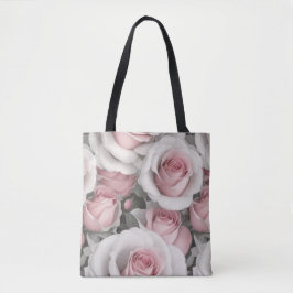 Rosa und Weiße Rosen Tasche