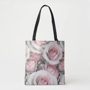 Rosa und Weiße Rosen Tasche