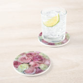 Rosa und Weiße Rosen Untersetzer (Seite)
