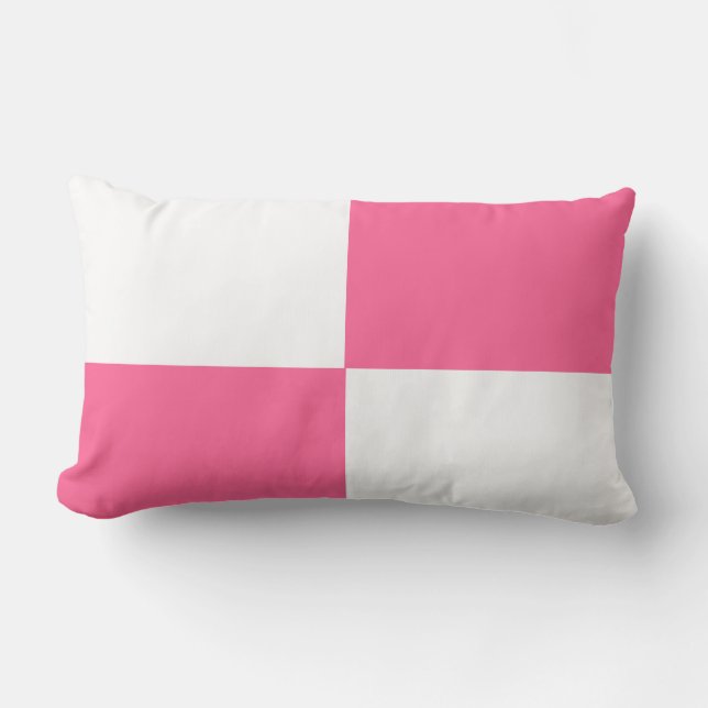 rosa und weiße Schachbrett Lendenkissen (Vorderseite)