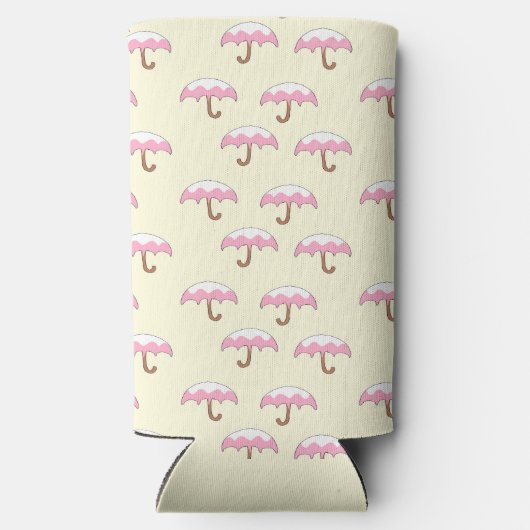 Rosa und weiße Schirmstruktur gelb Selters Dosenkühler (Rückseite)