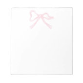 Rosa und weiße Schleife, grandmillenial, rosa Bow Notizblock (Vorderseite)
