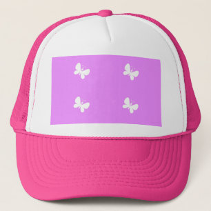 Rosa und weiße Schmetterlinge Truckerkappe