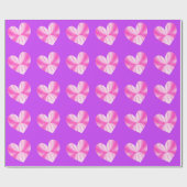 Rosa und weiße Schmetterlingsherde Geschenkpapier (Flach)