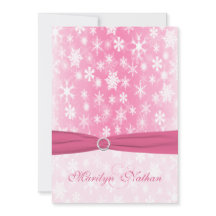 Rosa und weiße Schneeflocken Einladung Hochzeit