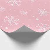 Rosa und weiße Schneeflocken Geschenkpapier (Ecke)