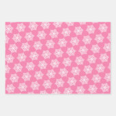 Rosa und weiße Schneeflocken Muster Weihnachten Geschenkpapier Set (Vorderseite 3)