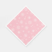 Rosa und weiße Schneeflocken Napkins Serviette (Ecke)