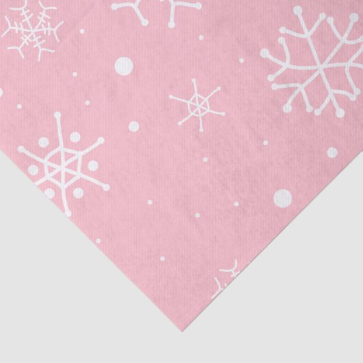 Rosa und weiße Schneeflocken  Seidenpapier (Detail)