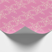 Rosa und weiße Schneeflocken Urlaub Geschenkpapier (Ecke)