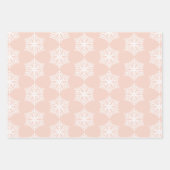 Rosa und weiße Schneeflocken Weihnachten Geschenkpapier Set (Vorderseite 2)
