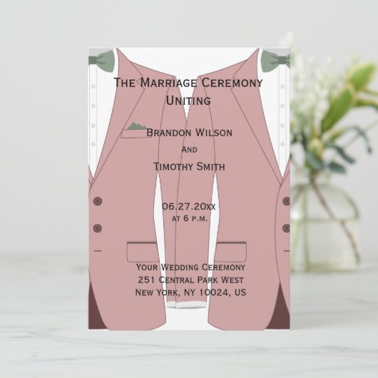 Rosa und weiße schwule Hochzeitsprogramme Programm (Stehend Vorderseite)