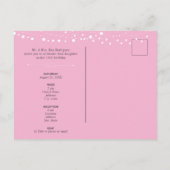 Rosa und weiße Silhouette mit dem Mond Quinceanera Einladungspostkarte (Rückseite)