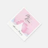 Rosa und weiße Silhouette mit dem Mond Quinceanera Serviette (Ecke)