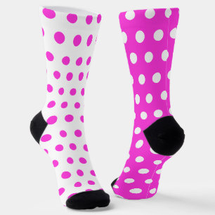 Rosa und weiße Socken mit Punkten - Farben wählen