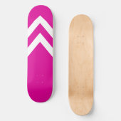 Rosa und weiße Sparren-Skateboard-Plattform Skateboard (Vorderseite)