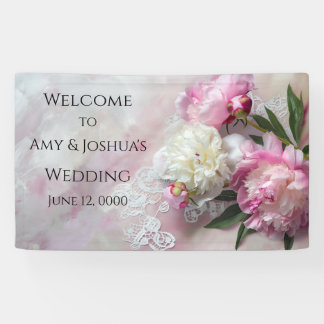 Rosa und weiße Spitzenbeine Banner