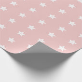 Rosa und weiße Sternchen-Vereinbarung Geschenkpapier (Ecke)