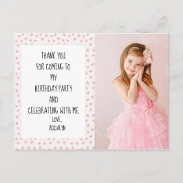 Rosa und weiße Sterne Geburtstag Vielen Dank Postkarte