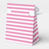 Rosa und weiße Streifen Babydusche Gastgeschenk Geschenkschachtel (Rückseite)