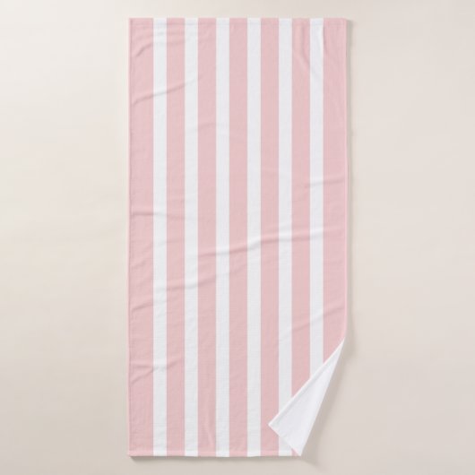 Rosa und weiße Streifen Badhandtuch Set (Badehandtuch)