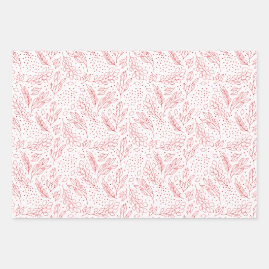 Rosa und weiße Streifen, Beeren und Grüße Geschenkpapier Set (Vorderseite 2)