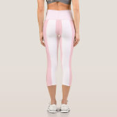 Rosa und weiße Streifen Capri Leggings (Rückseite)